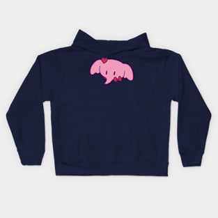 Pink Heart Elephant Face Kids Hoodie